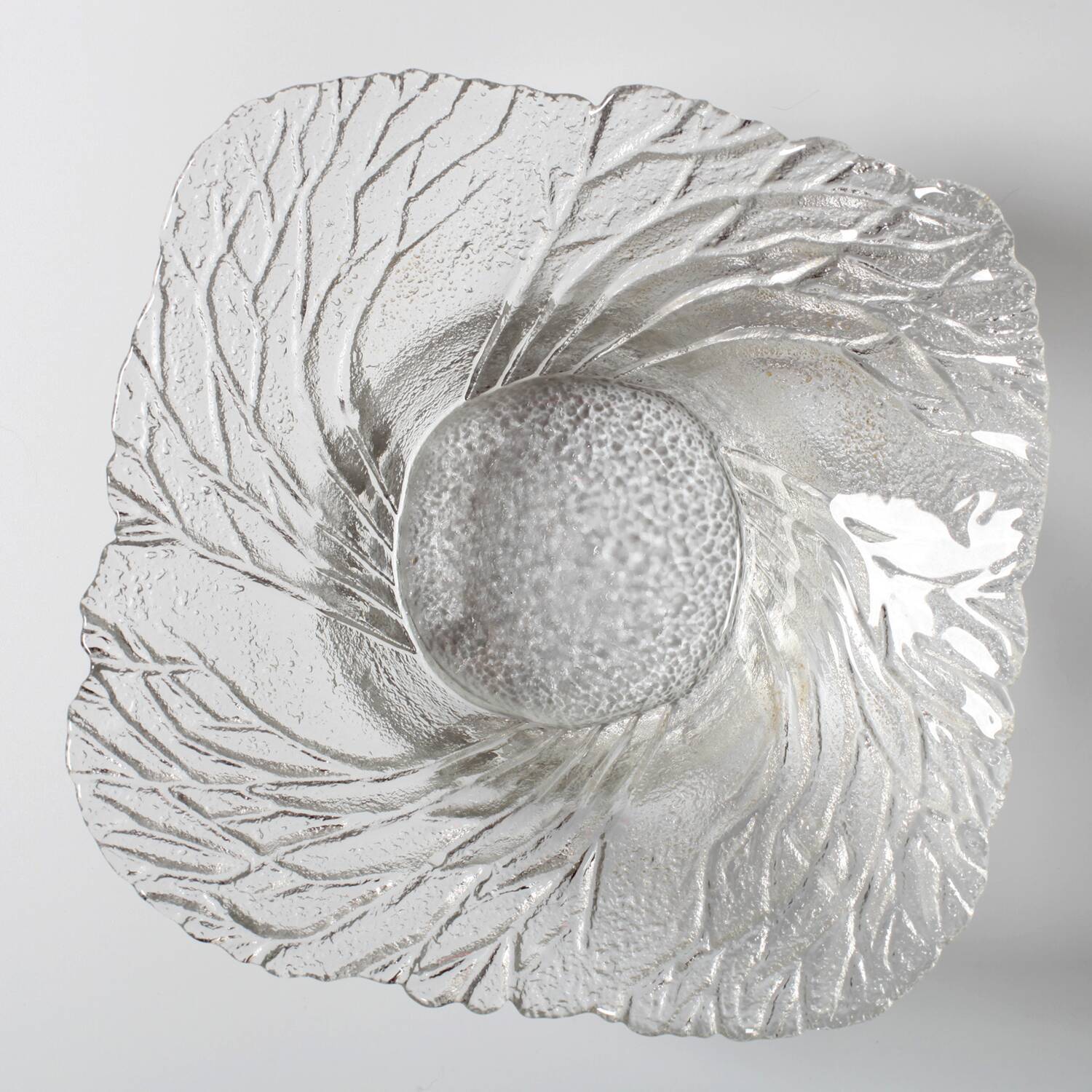 Mid-Century Finnish Glass Bowl: Lasisepät Mäntsälä 'Forest' Design / 1970s