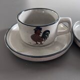 Pair of cups with rooster decor