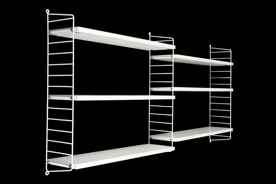 Original String shelf / Kajsa & Nisse Strinning / mid-century modern design / white / 75x160x20cm