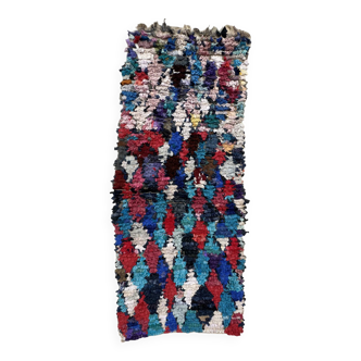 Colorful Boucherouite Moroccan rug - 87 x 215 cm