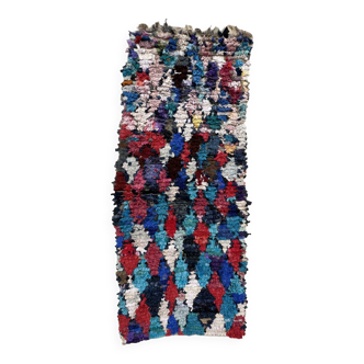 Tapis Marocain Boucherouite coloré - 87 x 215 cm