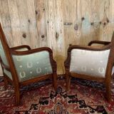 Pair of empire style mahogany shepherdesses.