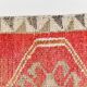 Tapis de couloir turc vintage rose et rouge, 95 x 294 cm