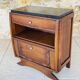 Art Deco bedside table in walnut, black marble top, circa 1920.
