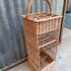 Vintage wicker bar basket bottle holder