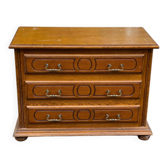 Commode anglaise en bois massif avec 3 tiroirs