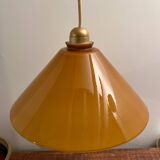Caramel-colored opaline glass pendant light