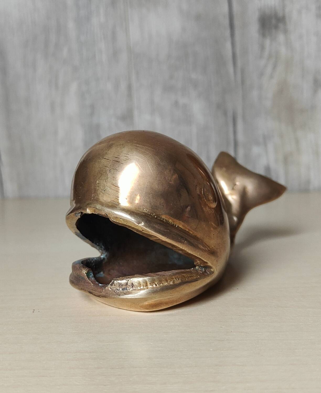 Brass whale ashtray