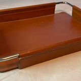 Leather mail tray