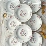 8 vintage porcelain soup plates digoin sarreguemines model conde bird of paradise pattern