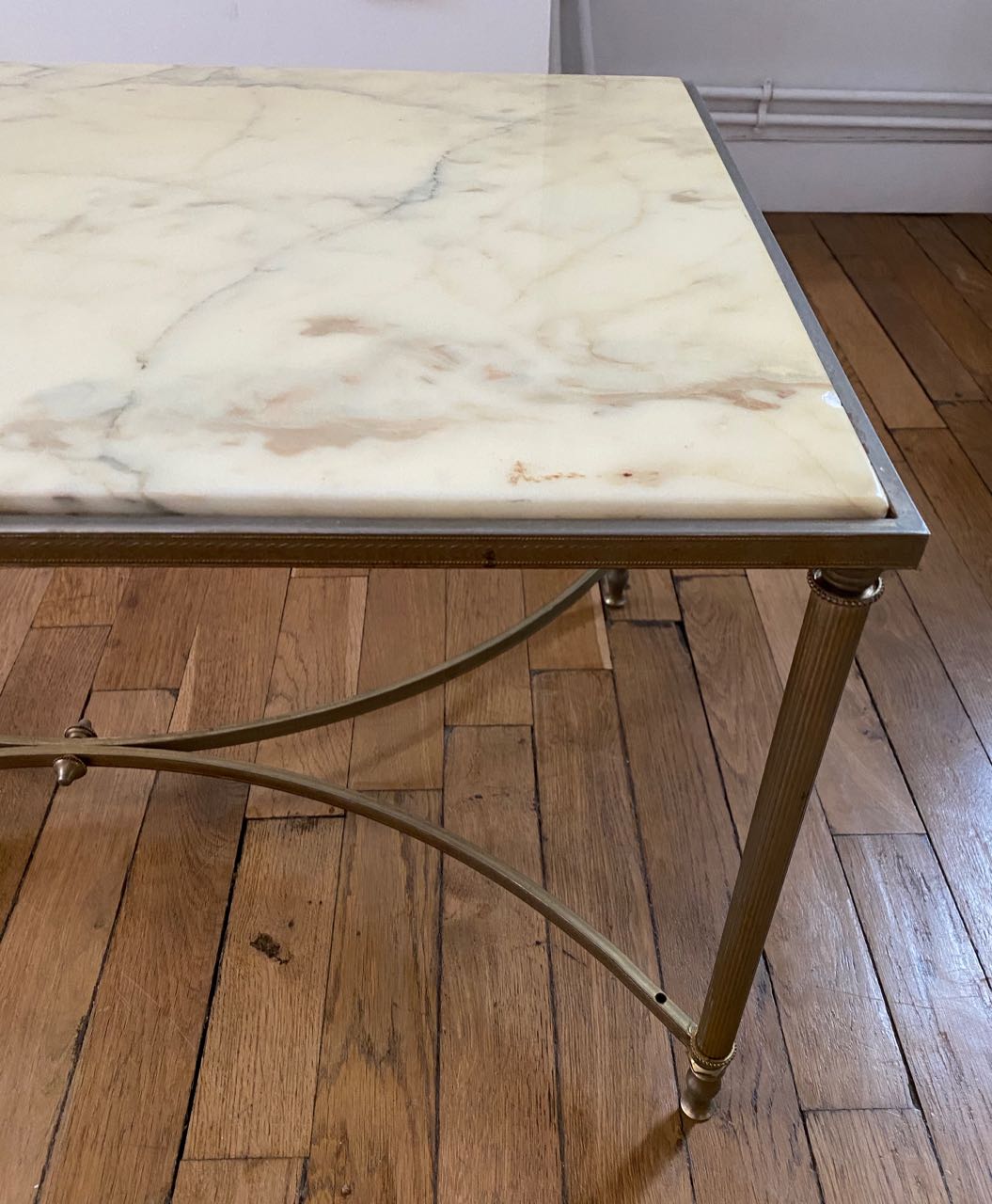 Marble and brass coffee table