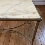 Marble and brass coffee table