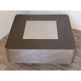 Vintage coffee bar table in steel and wood circa 1970