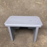 Small wooden stool, pearl gray