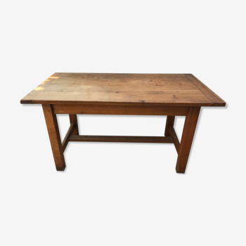 Solid oak dining farm table with 1 1950 extension