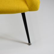 Vintage polish armchair shell, fully renovated, 1960s, fabric, chrome