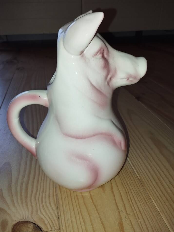 Large pig jug in earthenware – Saint-Clément France, exceptional condition