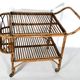 Vintage bamboo bar trolley from 50s. Made in Italy