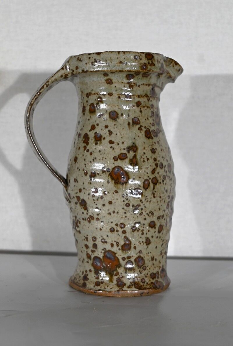 Enamelled stoneware pitcher, signed G. Tiffoche – XXth