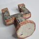 Ethnic candle holder with two branches, Moroccan handicrafts, 18 cm
