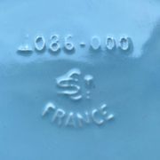 Saint-Clément cache-pot planter signed Blanche Letalle model 4086-000 in blue ceramic and gilding – 28 cm