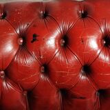 Canapé Chesterfield 3 places cuir rouge