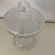 Two dredged cups in transparent glass geometric patterns in old relief