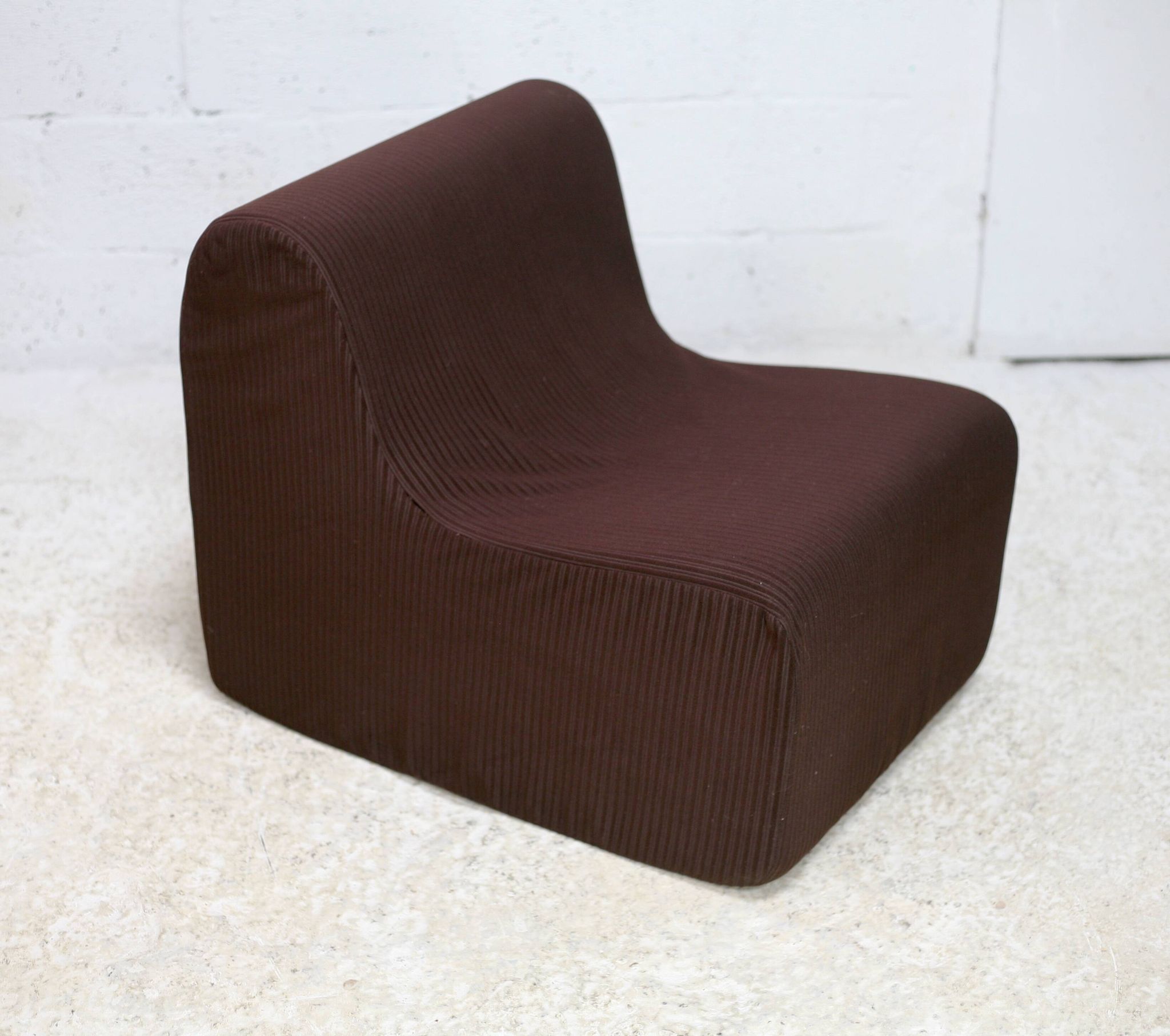 Chair, foam and velvet. Circa 1970