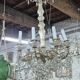 8-bulb string chandelier with crystal drops