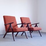 Mid Century Easy Chairs Model B 310 Var in Rusty Brown Boucle