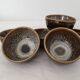 Set of 6 ramekins Bowls / cups in glazed ceramic Signed Alésia