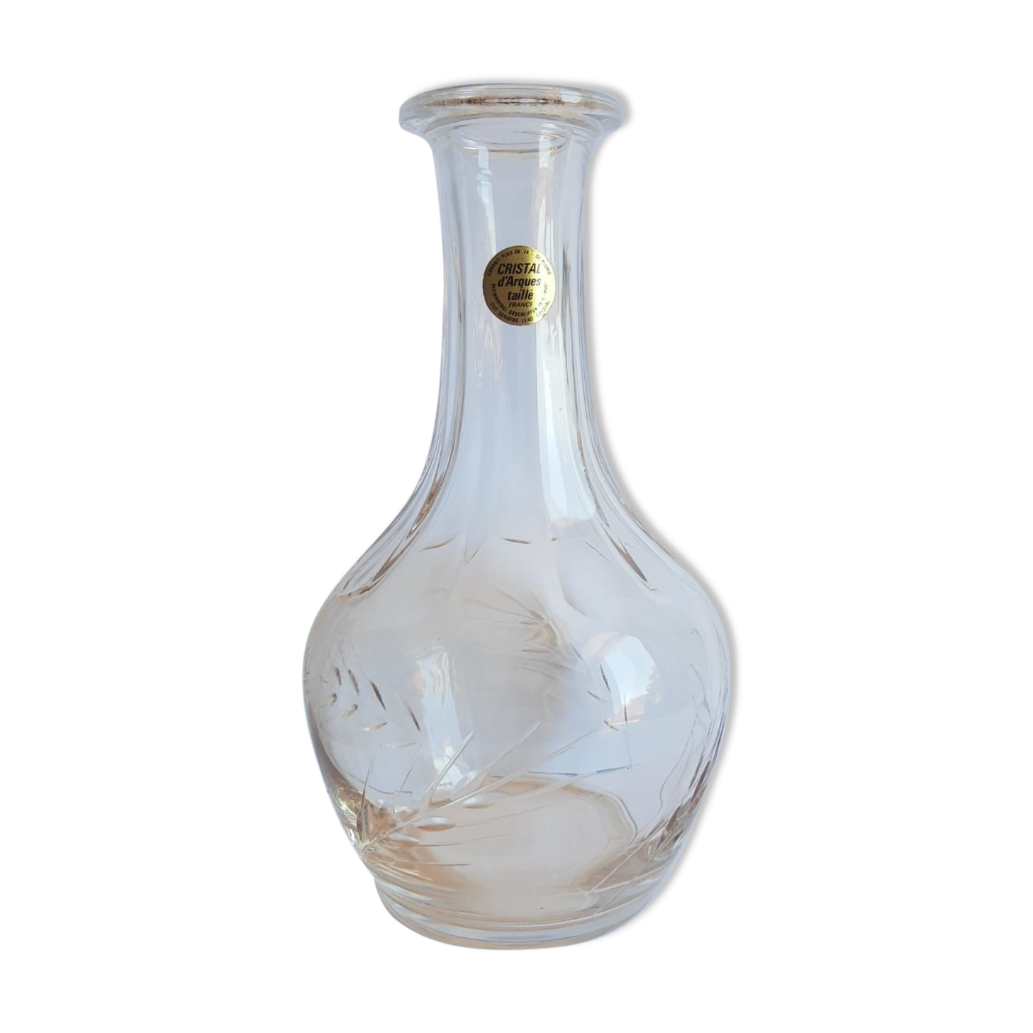 Carafe cristal d'arques épis taillé vintage
