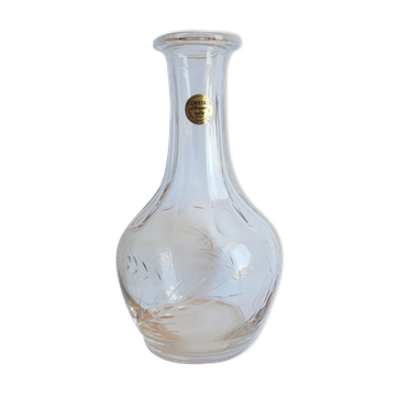 Crystal decanter of arques spikes cut vintage