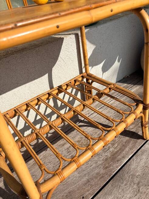 Rattan bedside table "Fidèle"