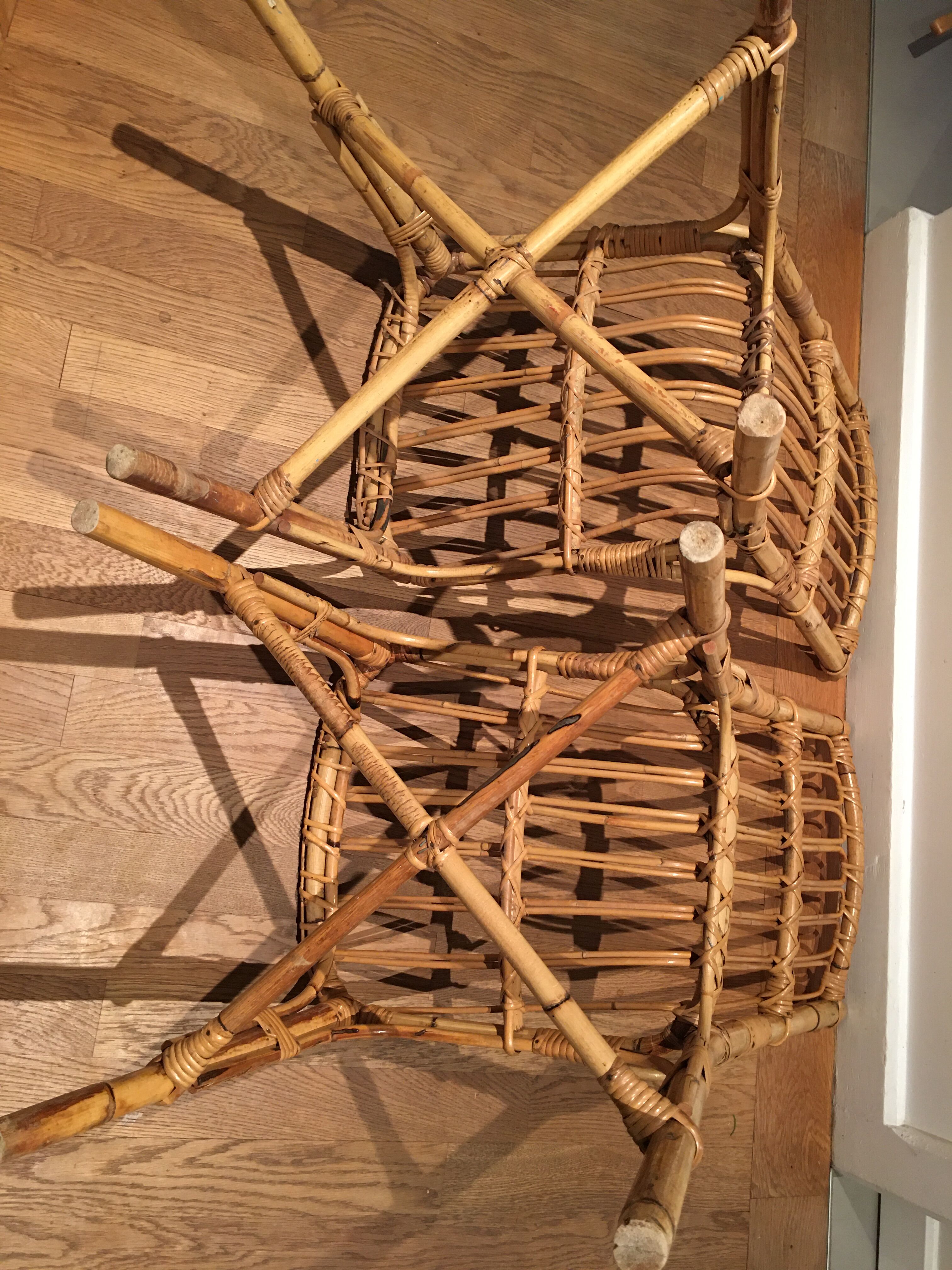 Paire de chaises rotin vintage