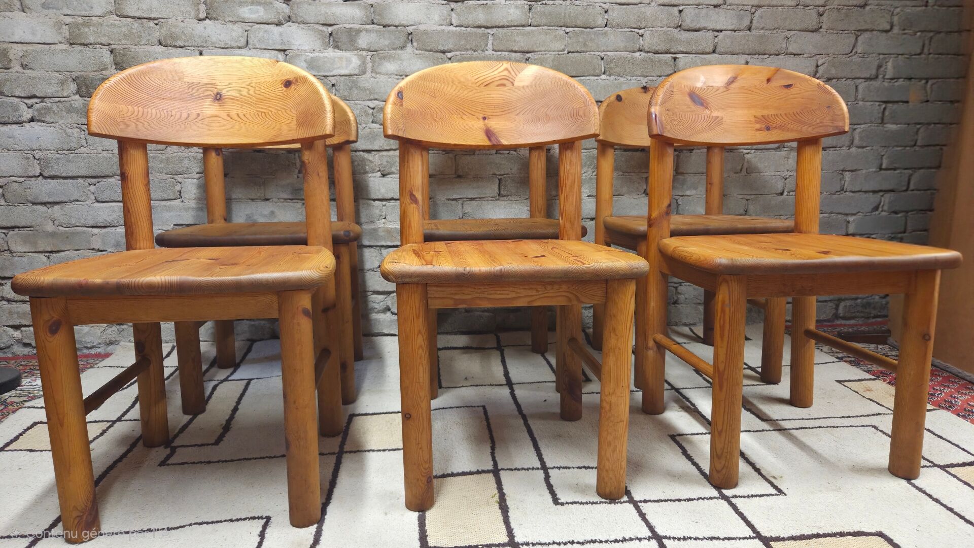 Set of 6 Rainer Daumiller chairs in solid pine – 1970s