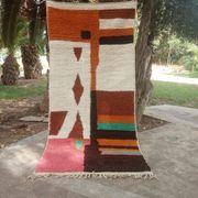 Handmade traditional natural wool rug size 140 x 260 cm