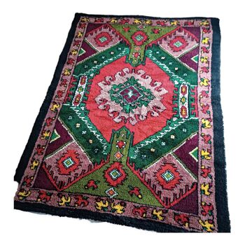 Hand-knotted long-haired wool rug