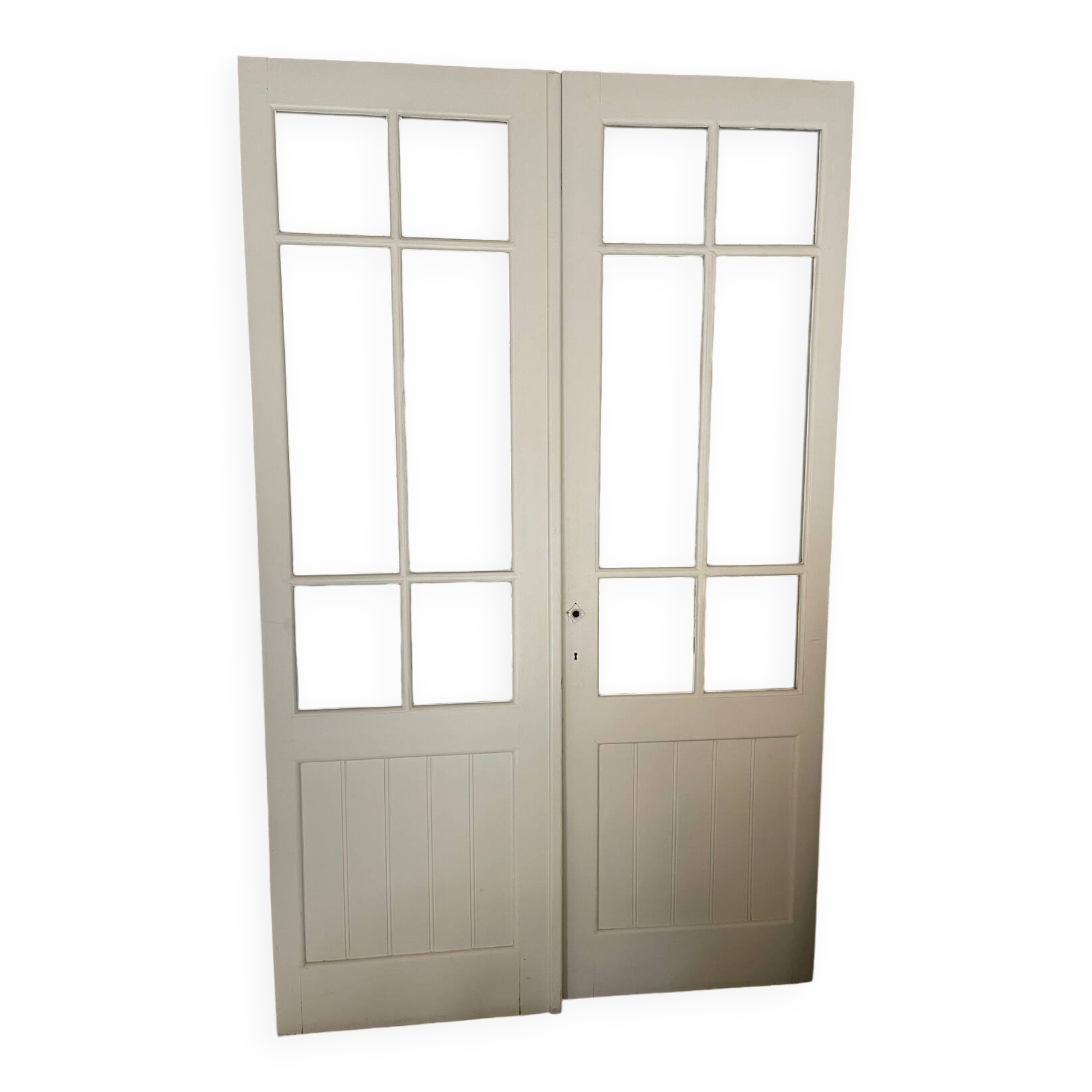 Antique 1930s double glazed door + glazed sides + frame