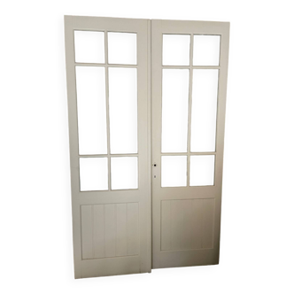 Antique 1930s double glazed door + glazed sides + frame