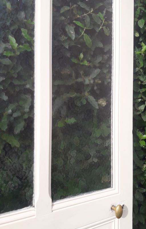 Old translucent glass communication door 82.5x214.2cm