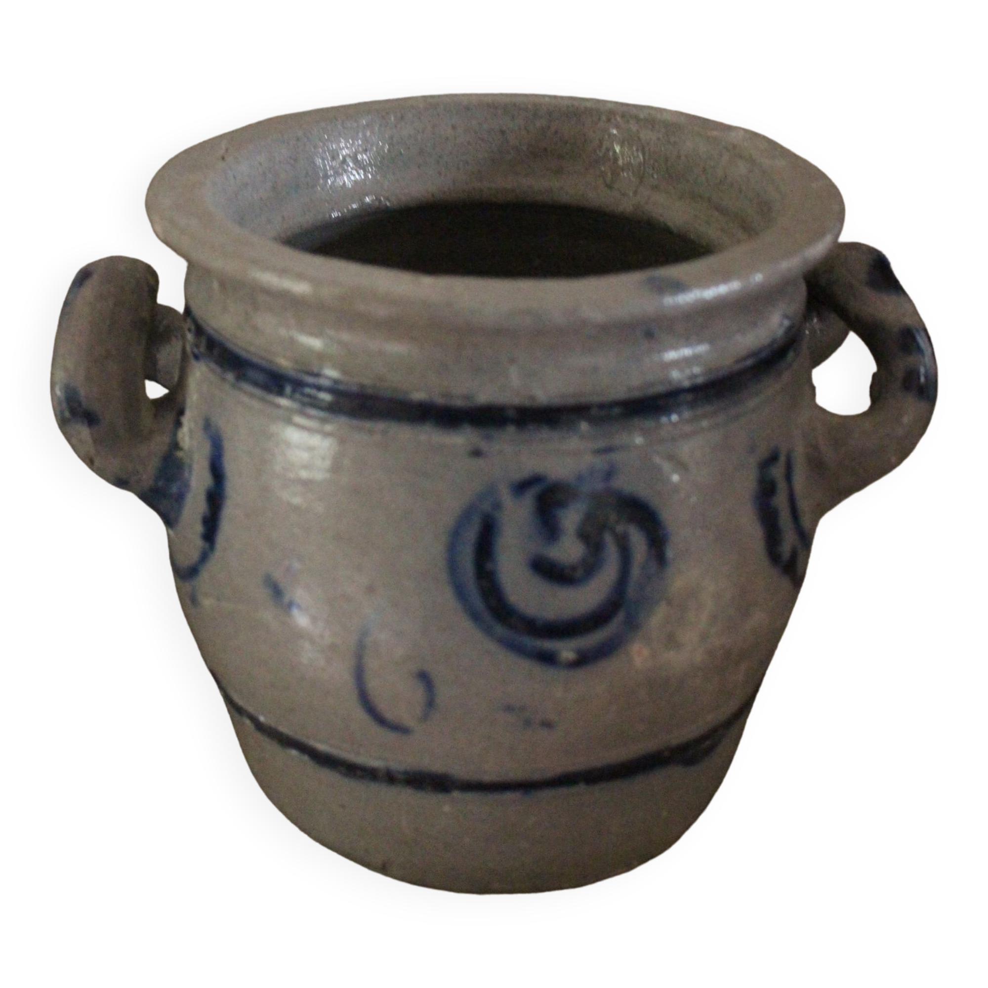 Blue grey stoneware pot