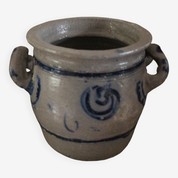 Blue grey stoneware pot