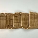 Wall-mounted rattan magazine rack