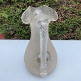 Carafe rafraichissoir pichet baccarat ou st louis cristal givré anse torsadée