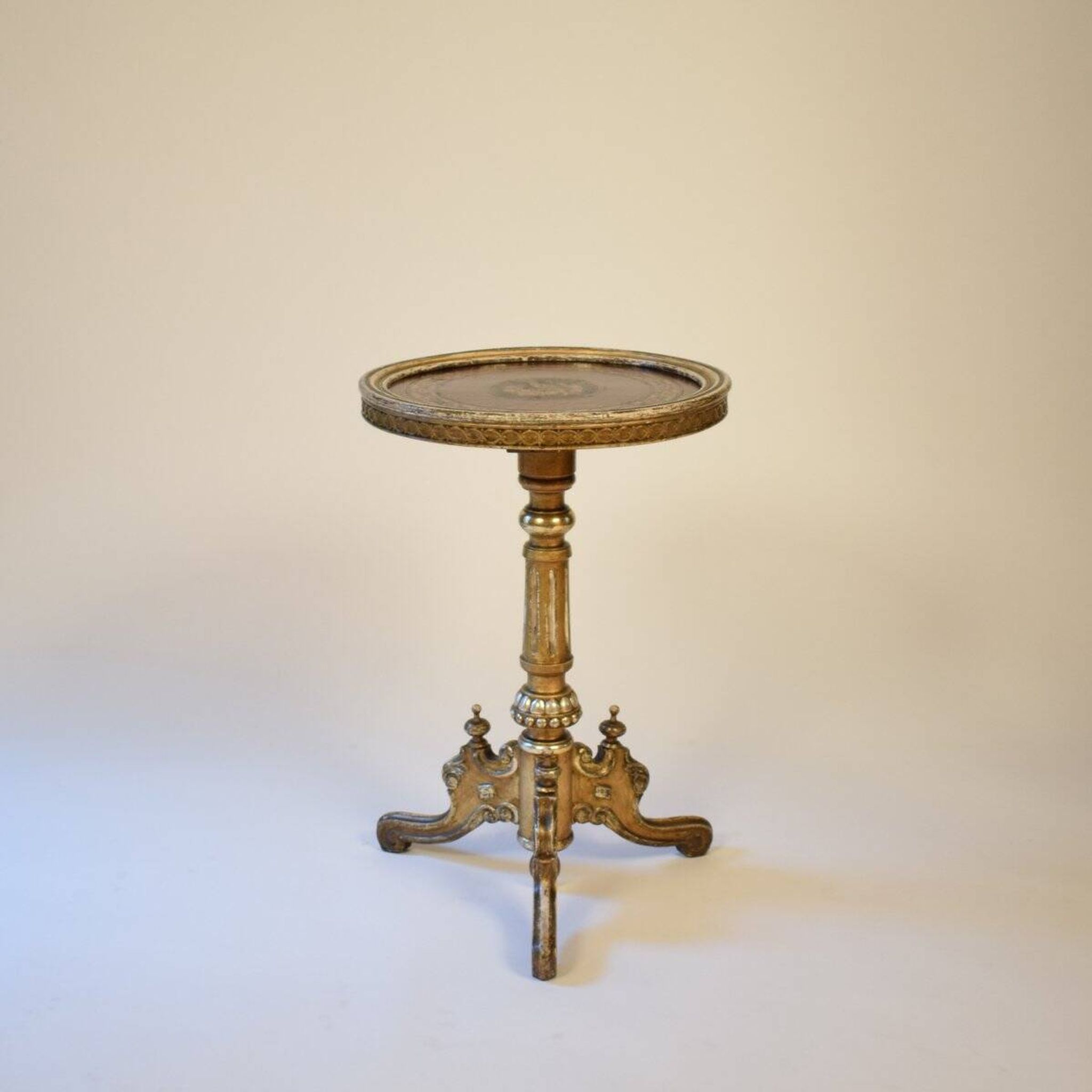 Victorian Marquetry Round Side Table, 1870s