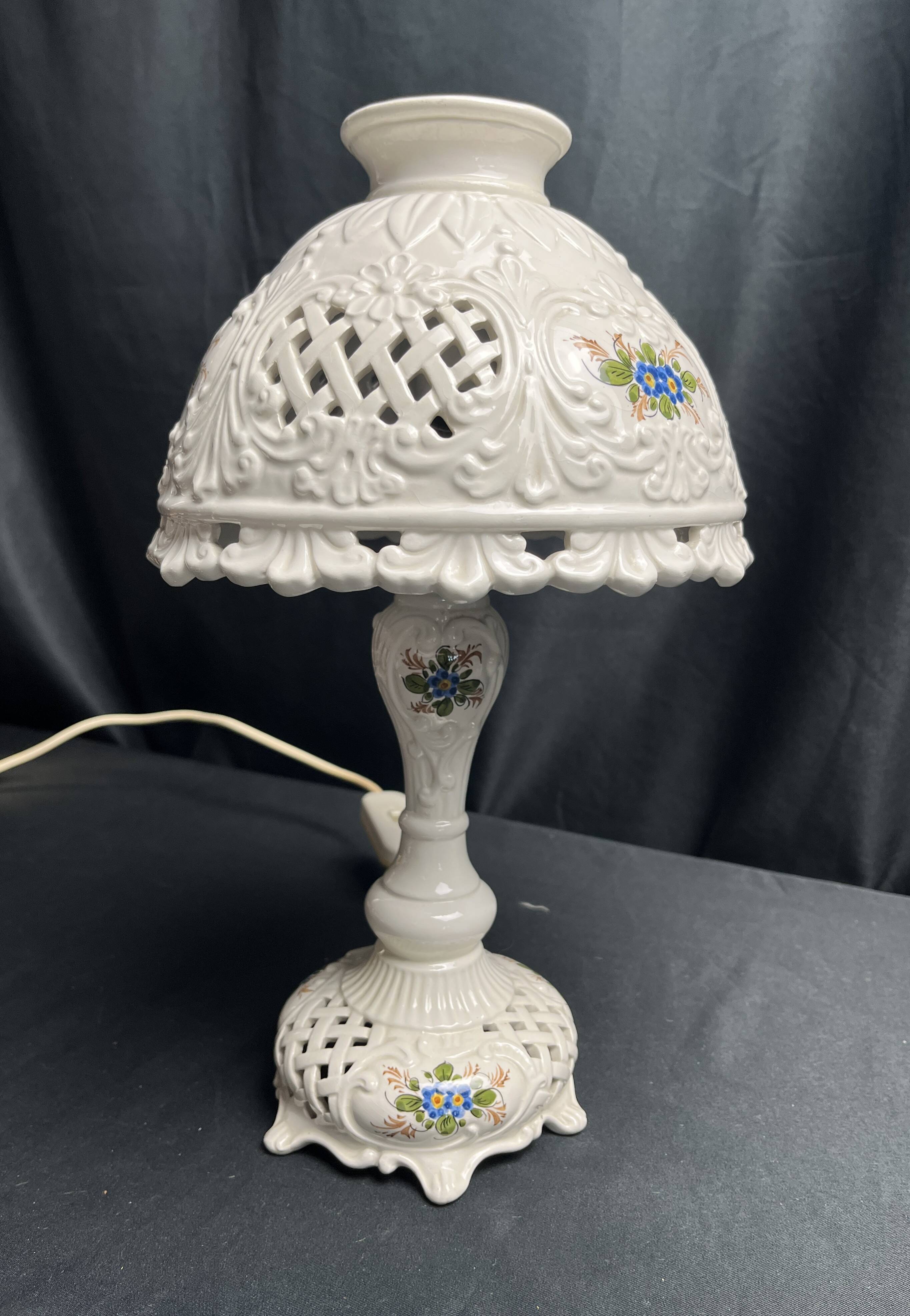 Bassano Italy 20th century earthenware table lamp