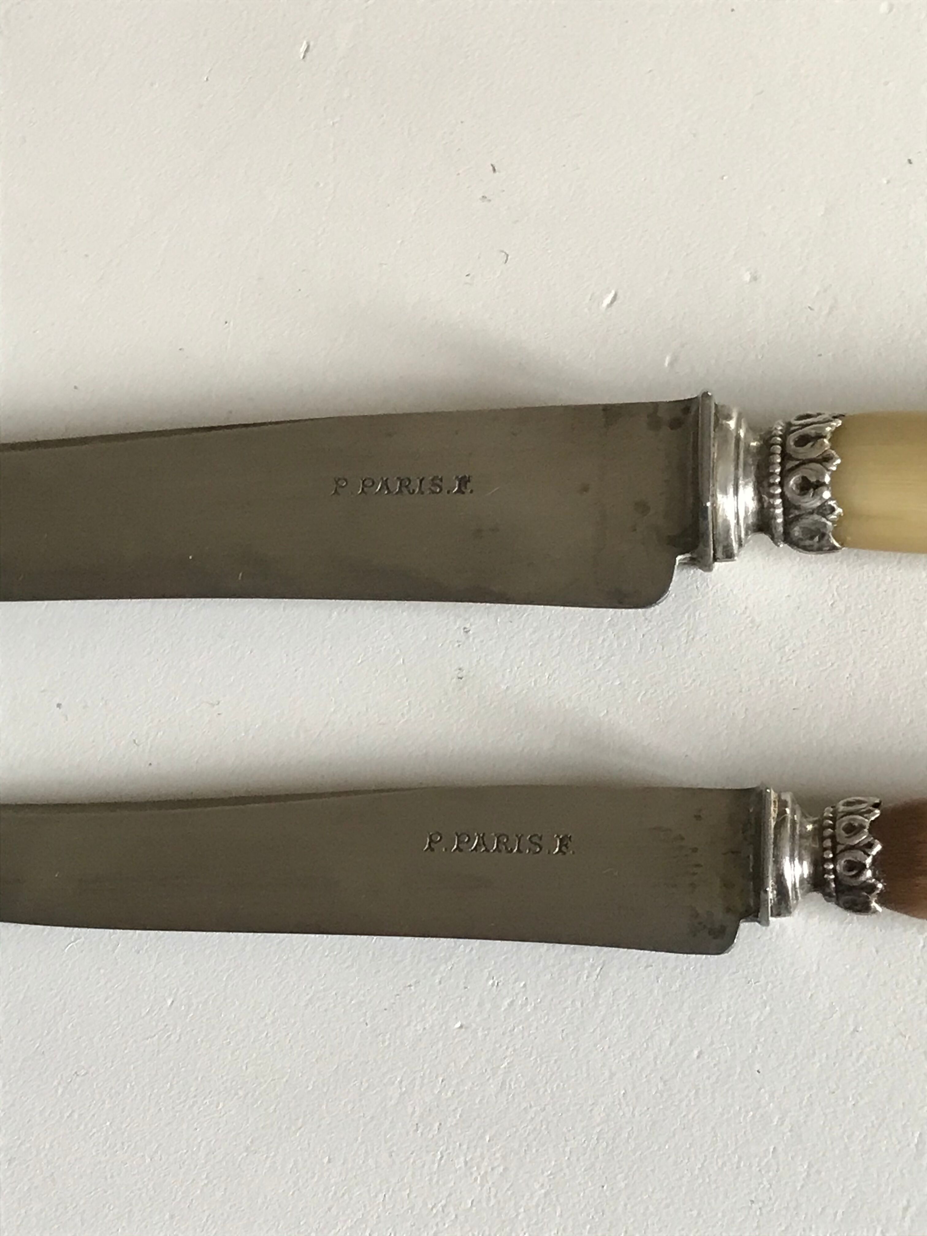 Lot of 24 horn handle knives circa 1900