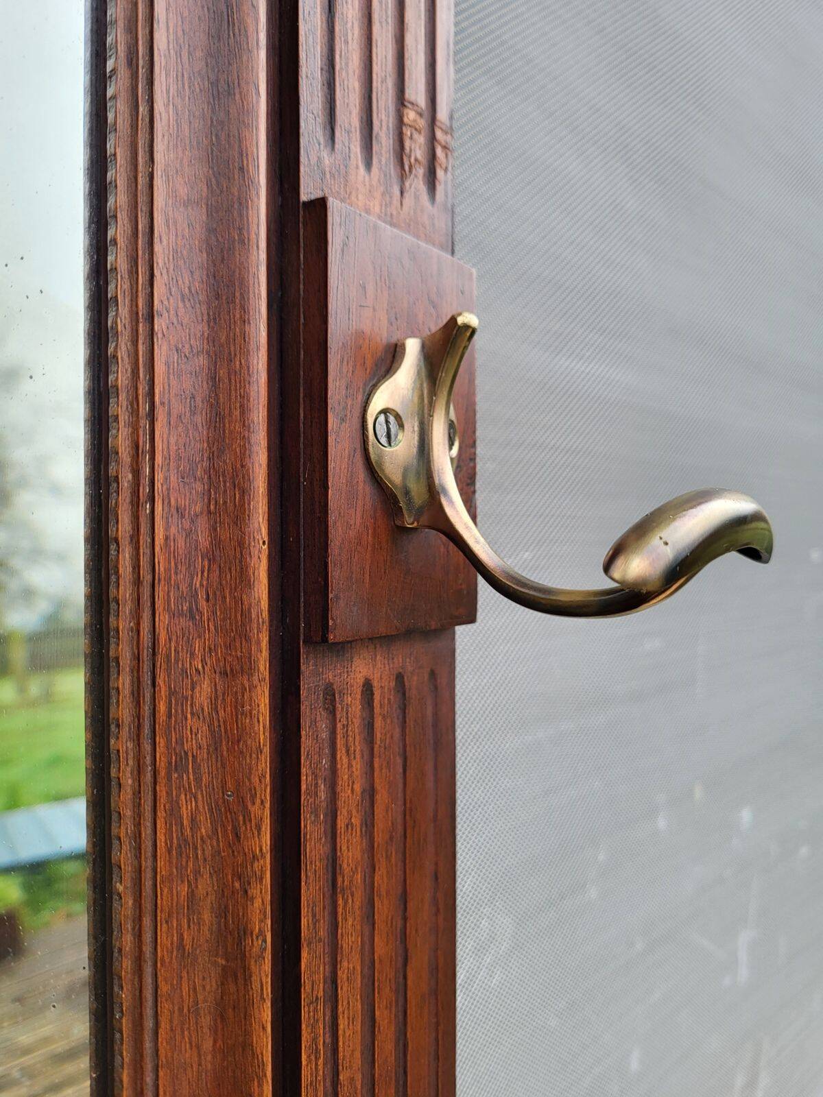 Monumental Art Nouveau wardrobe • walnut & brass
