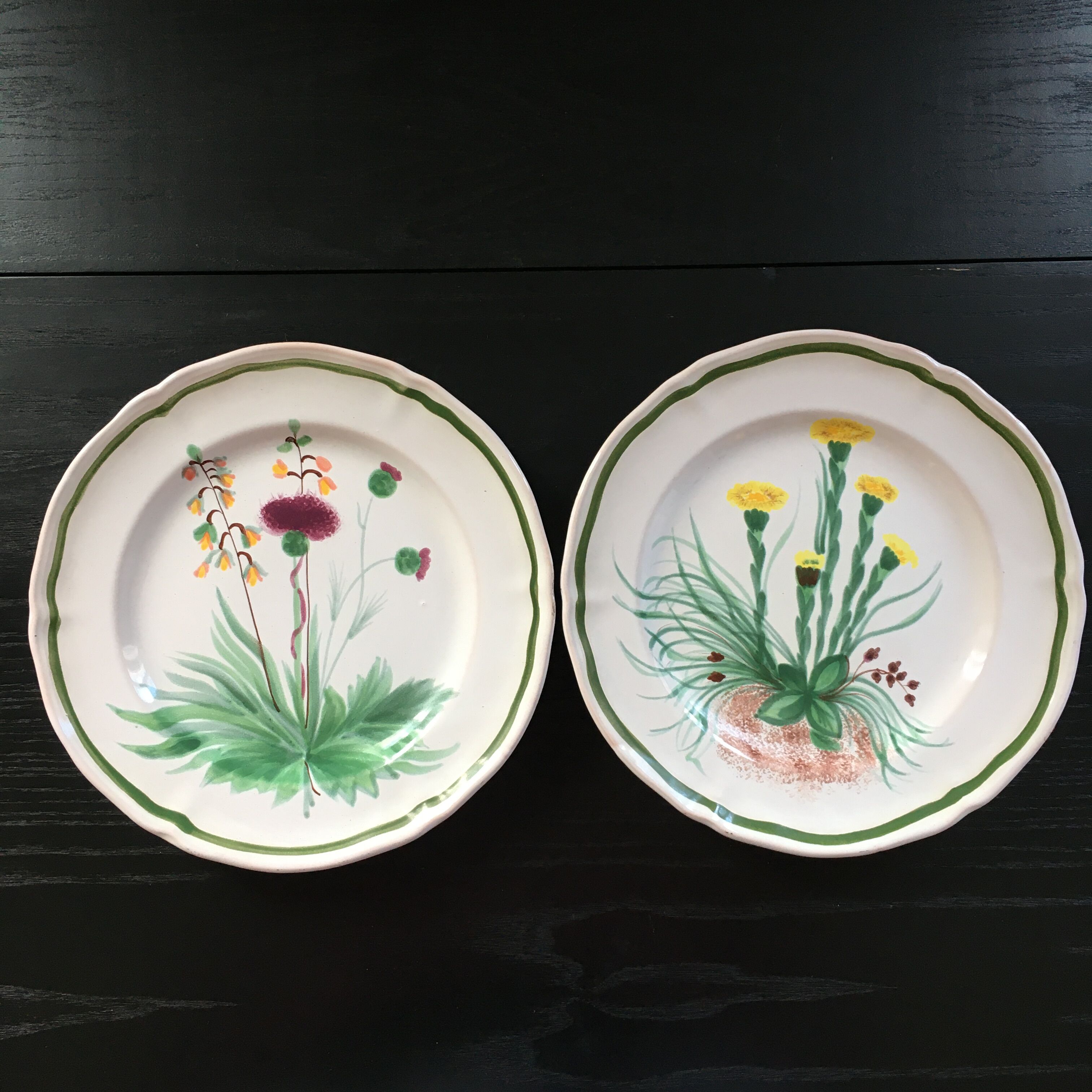 Provencal plate decoration yellow thistles